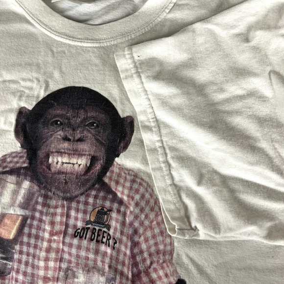 y2k 'got beer' monkey T shirt size large - Picture 3 of 5